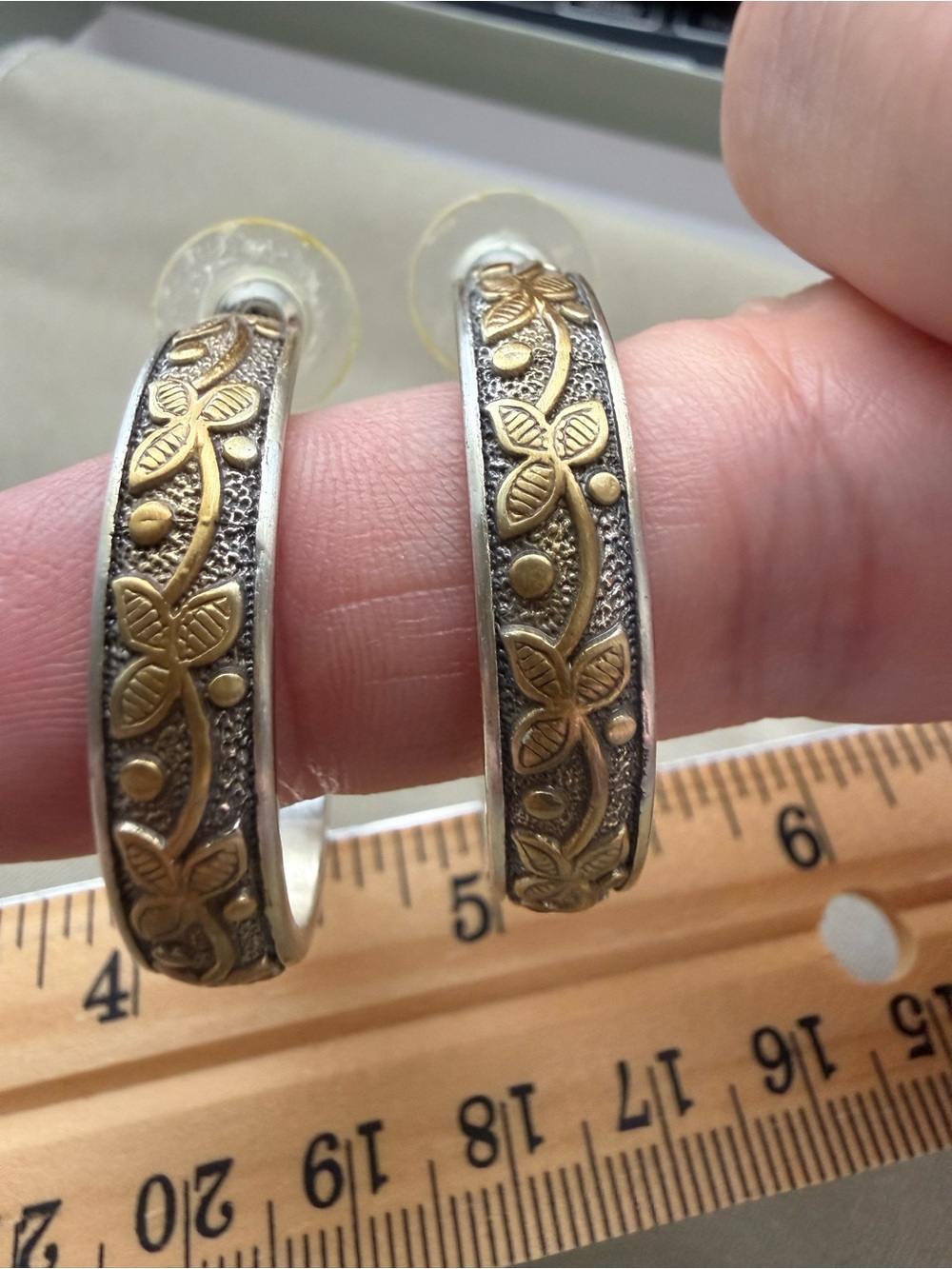Brighton Souvenir Two-Tone Leaf Hoop Earrings - Gold & Silver